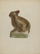 Seated Chalkware Rabbit, c. 1939.