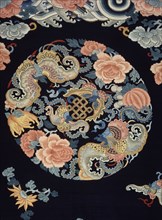 Robe with medallions, flowers, and butterflies, 19th century (1801-1900); Qing Dynasty (1645-1911). Creator: Unknown.