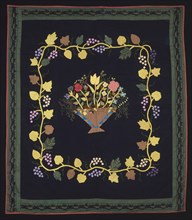 Bedcover (Basket of Flowers Quilt), Kentucky, c.  1860. Creator: Unknown.