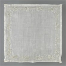 Handkerchief, Switzerland, 1892/1900. Creator: Unknown.