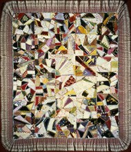 Bedcover (Crazy Quilt), United States, 1880/85. Creator: Unknown.