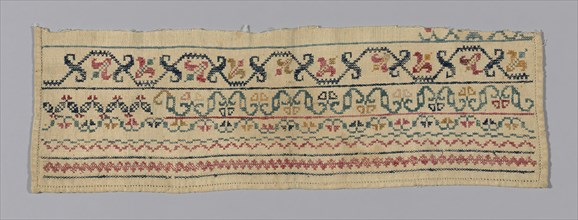 Sampler Fragment, United States, 19th century. Creator: Unknown.