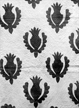 Bedcover (Pineapple Quilt), United States, c. 1852. Creator: Unknown.