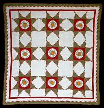Bedcover (Sunburst or Feathered Edged Star Quilt), United States, c. 1830. Creator: Unknown.