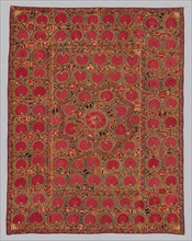 Suzani (large hanging or cover), Uzbekistan, 1840/1890. Creator: Unknown.