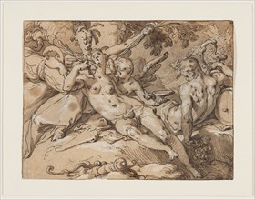 Venus and Bacchus (Without Ceres and Bacchus Venus would Frieze), 1590-95. Creator: Abraham Bloemaert.