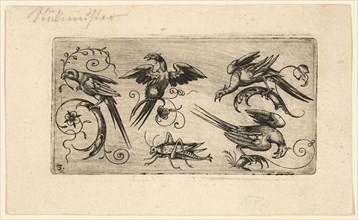Ornament Panels with Birds: Plate 3, 1617. Creator: Adrian Muntink.