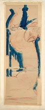 Caryatid: Rose and Blue, 1912-14. Creator: Amadeo Modigliani.