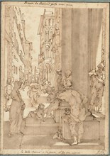 Sophronia Enters the Palace of Aladin, 1604/06. Creator: Andrea Boscoli.