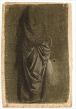 Drapery Study of a Standing Figure Facing Right, in Profile, late 1460s-early 1470s. Creator: Andrea del Verrocchio.