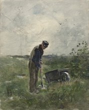 Peasant Plowing, n.d. Creator: Anton Mauve.