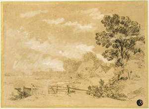 Landscape with Stile, n.d. Creator: Augustus Wall Callcott.