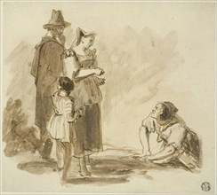 Four Peasants, n.d. Creator: Augustus Wall Callcott.