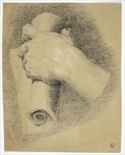 Hand Holding Roll of Papers, n.d. Creator: Charles Lucy.