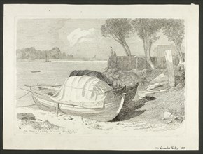 Shored Boats, October 16, 1809. Creator: Cornelius Varley.