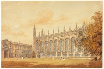 South Side of King's College Chapel, Cambridge, 1815/20. Creator: Frederick Mackenzie.