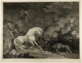 A Horse Affrighted by a Lion, September 25, 1777. Creator: George Stubbs.