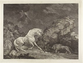 A Horse Frightened by a Lion, 1777. Creator: George Stubbs.