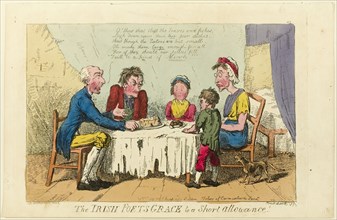 Irish Poets Grace to Short Allowance!, 1805-1810. Creator: Isaac Cruikshank.