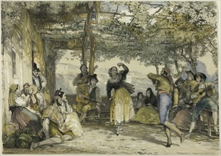 Spanish Peasants Dancing the Bolero, 1836. Creator: John Frederick Lewis.
