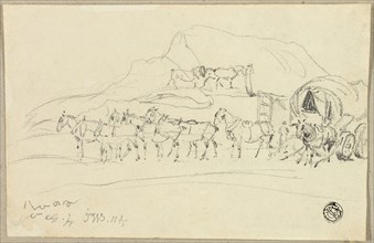 Wagon with Eight Horses Being Hitched, n.d. Creator: John Ward I.