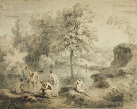 Women Drying Selves by Pond, 1740/50. Creator: William Taverner.