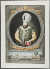 Mustapha Kahn, from Portraits of the Emperors of Turkey, 1815. Creator: John Young.