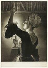 Female Lucubration: Étude Nocturne, 1772. Creator: Philip Dawe.