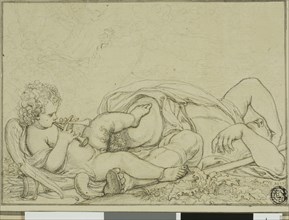 Cupid Playing Flute and Sleeping Shepherd, n.d. Creator: Richard Cosway.