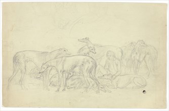 Greyhounds and Their Keeper, n.d. Creator: Sawrey Gilpin.