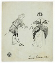 Cavalier and Lady, 1853. Creator: Simeon Solomon.