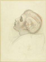 Study for the Head of the Rescuing Lover in Escape of the Heretic, 1857. Creator: John Everett Millais.