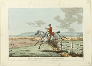 Topping a Flight of Rails, and Coming Well into the Next Field, plate two from..., pub June 24, 1811 Creator: Robert Frankland.