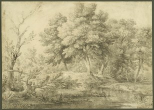 Wooded Landscape with Stream, 1750-59. Creator: Thomas Gainsborough.