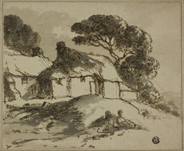 Cottages and Trees on Hillside, n.d. Creator: Thomas Monro.