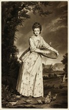 Mrs. Pelham Feeding Her Chickens, 1775. Creator: William Dickinson.