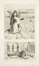 My Beautiful Lady (top); Of My Lady in Death (bottom), frontispiece to The Germ, No. 1, 1850. Creator: William Holman Hunt.