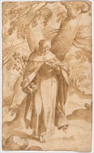 Saint Dominic Reading, c. 1573. Creator: Bartholomeus Spranger.