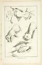 Design: Hands, from Encyclopédie, 1762/77. Creator: Benoit-Louis Prevost.