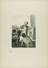 The Auction House: The Expert, 1863, printed 1920. Creator: Charles Maurand.