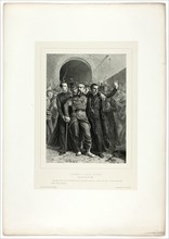 Devotion of the Catholic clergy in Rome, April 30, 1849, from Souvenirs d’Italie: Expéditi..., 1858. Creator: Auguste Raffet.
