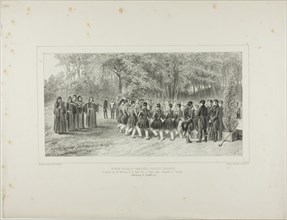 Wallachian Round, Performed by the Tsiganes and Danced by the Second Regiment Musicians at..., 1839. Creator: Auguste Raffet.