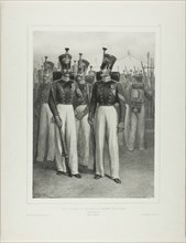 Non-Commissioned Officer and Soldiers of the Volhynie Regiment (Imperial Guard), Camp V..., 1842–44. Creator: Auguste Raffet.