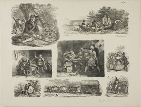Sheet of Sketches, 1829. Creator: Auguste Raffet.
