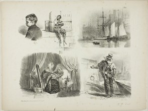 Sheet of Sketches, 1828. Creator: Auguste Raffet.
