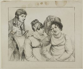 Man and Two Women Conversing, 1817. Creator: Vivant Denon.