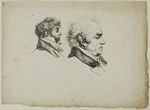 Profile Portrait of the Printers Brunet and Lasteyrie, 1816. Creator: Vivant Denon.