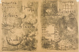 La Revue Blanche Transformed and Solitary Souls, 1893. Creator: Edouard Vuillard.