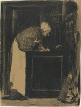 Old Woman at a Stove, 1893. Creator: Edouard Vuillard.