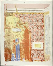 Interior with Pink Wallpaper II, plate six from Landscapes and Interiors, 1899. Creator: Edouard Vuillard.